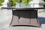 Elegant PE Wicker and Aluminium Patio Dining Fire Pit Table